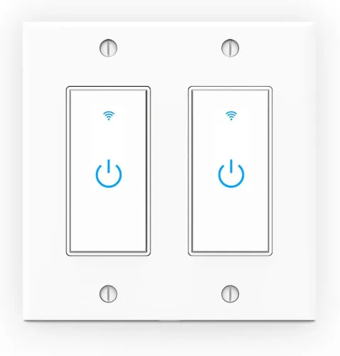 Vista 12 de Smart Light Switch 2.4GHz WiFi Light Switch Compatible with Alexa and Google Home, Single Pole, Needs Neutral Wire (Black)
