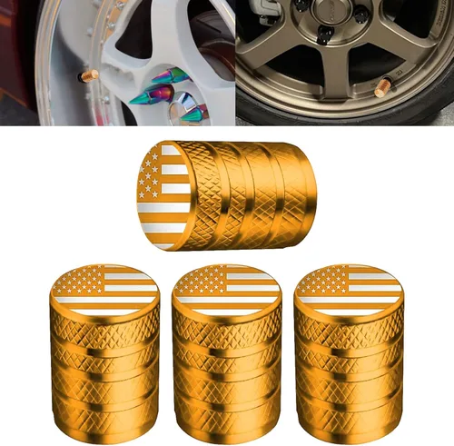 Vista 31 de x xotic tech Juego de 4 tapas de tapa de válvula de neumático con bandera estadounidense, aleación de aluminio anodizado, resistente a la corrosión