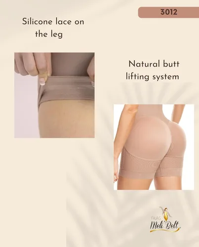 Vista 5 de FAJAS MELI'BELT 5022 - Pantalones cortos de faja colombiana de cintura alta para levantamiento de glúteos, pantalones cortos Levanta Cola Colombianos
