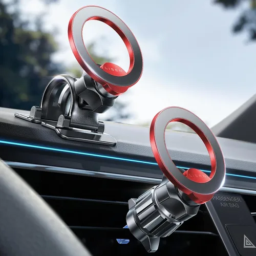 Vista 10 de LISEN - Soporte magnético de teléfono para automóvil, imanes fuertes, soportes magnéticos para teléfono para tu automóvil, 2 en 1, para salpicadero