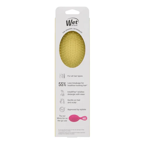 Vista 12 de Wet Brush - Cepillo desenredante Original, Gingham Dorado (Encanto Costero), cerdas ultrasuaves IntelliFlex que se deslizan a través de los nudos