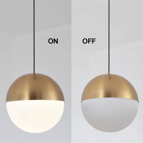 Vista 7 de MARURY Lámpara colgante de arte dorado, lámpara colgante de una sola cabeza, lámpara nórdica para dormitorio, lámpara de noche, para cocina, isla