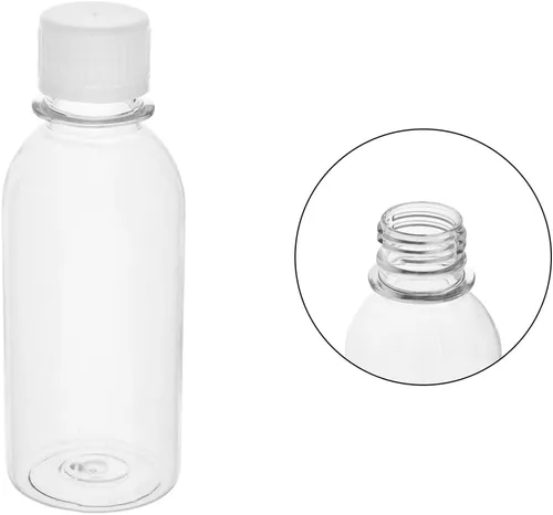 Vista 4 de Aicosineg 20 recipientes de plástico de 5.1 fl oz, botella de reactivo químico de laboratorio, botella de almacenamiento de boca pequeña de 5.07 5.1