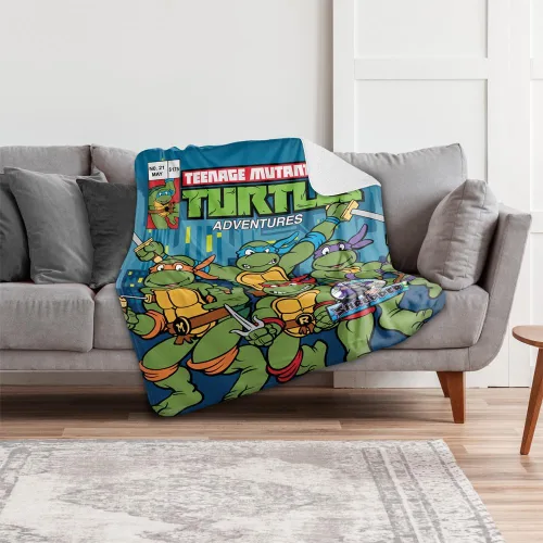 Vista 6 de Teenage Mutant Ninja Turtles TMNT Comic Cover No.21 - Manta de sherpa de tacto sedoso, súper suave, 50 x 60 pulgadas