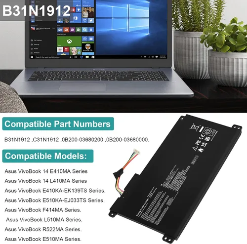 Vista 2 de TREE.NB B31N1912 - Batería para portátil compatible con ASUS VivoBook 14 E410MA L410MA E410KA E510MA E510KA F414MA L510MA R522MA E410MA-EK026TS