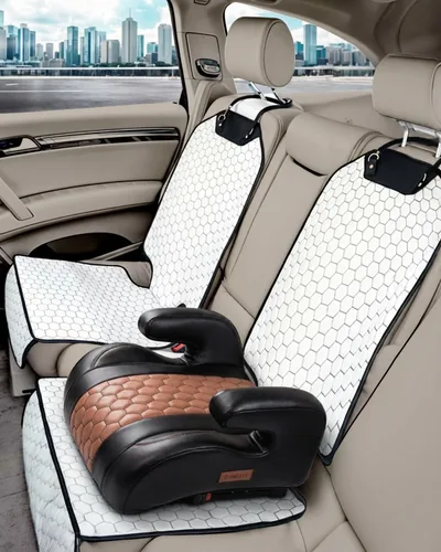 Vista 16 de Owleys Protector de Asiento de Coche de Cuero Premium para Asiento de Coche Infantil, Cubierta de Asiento de Coche contra Rasguños y Suciedad Negro