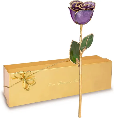 Vista 10 de Forever Rose Sumergido a mano en oro de 24 quilates, piedra natal de junio Perla de junio