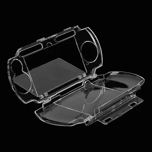 Vista 6 de Pomya Carcasa protectora, para consola de juegos PSP 2000 3000, cubierta protectora de cristal transparente, carcasa completa con soporte