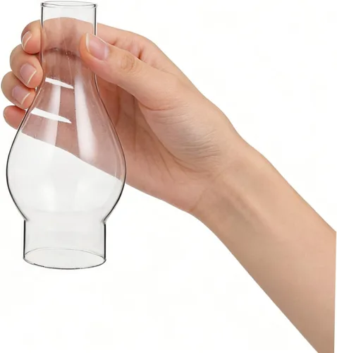 Vista 4 de DOITOOL Lámpara de cristal de queroseno para chimenea, 6.49 x 2.99 x 2.99 pulgadas, pantalla de repuesto para lámpara de aceite transparente