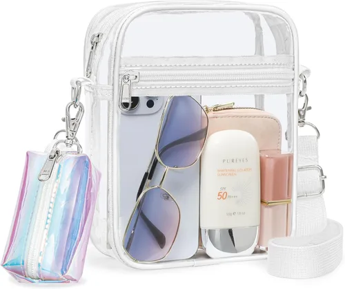 Vista 11 de PACKISM Clear Purse for Stadium Events - Clear Concert Bag for Women Negro