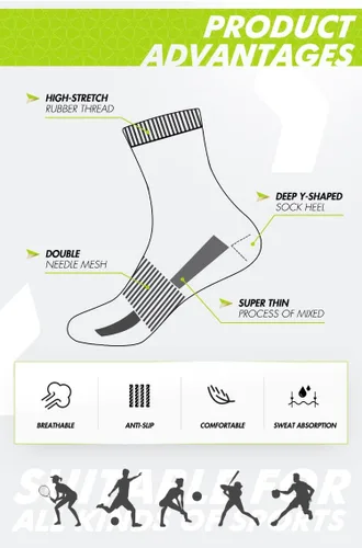 Vista 5 de Calcetines deportivos antideslizantes con agarre de goma antideslizante para fútbol, rugby, baloncesto, correr, senderismo, yoga y pilates