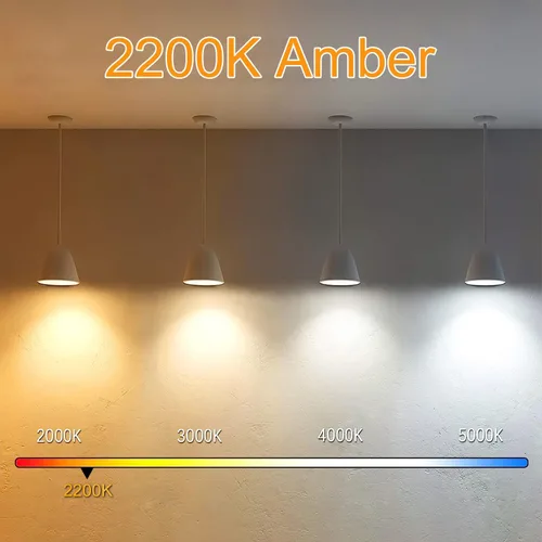 Vista 4 de Bombilla LED E26 de 3.2 pulgadas, 2200K blanco ámbar, equivalente a 60 vatios, CA 120V 600LM, bombillas Edison regulables, bombillas de luz