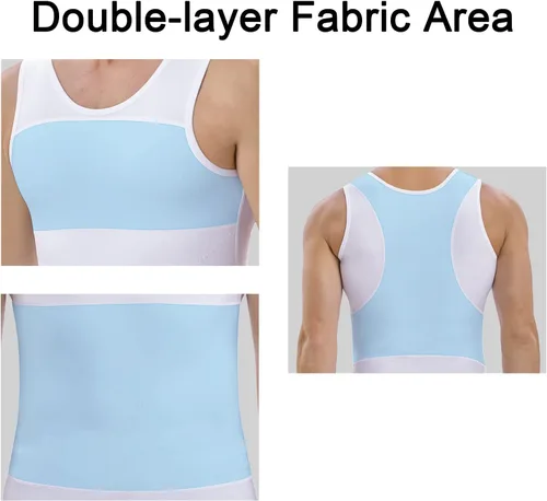 Vista 3 de Lgtfy Mens Gynecomastia Compression Shirts, Slimming Body Shaper Tank Top, Tummy Control Undershirts - Change in Seconds