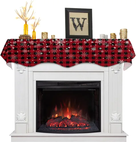 Vista 7 de Funda para bufanda de chimenea de muñeco de nieve de invierno, para Navidad, Halloween, Acción de Gracias, otoño, decoración de interiores, Navidad