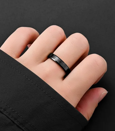 Vista 4 de King Ring 4/6/8mm Basic Rings – Super Polished Matt Finish Mens Rings Wedding Bands for Men & Women – Designed in USA
