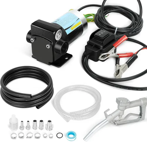 Vista 11 de 12V CC Bomba de transferencia de combustible/gasolina con cables de conexión, bomba reversible mejorada, protección térmica, control de interruptor