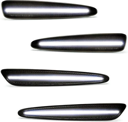Vista 9 de Luces LED dinámicas de marcador lateral compatibles con Chevy Corvette C6 2005-2013 escaneo secuencial intermitente a luz blanca constante, 10 veces
