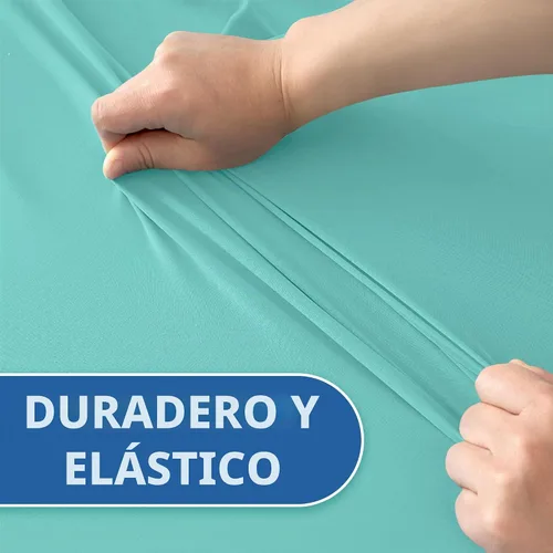 Vista 8 de Manteles de elastano para mesas rectangulares de 6 pies, cubierta de mesa elástica ajustada Azul aguamarina