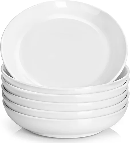 Vista 14 de Y YHY Tazones para pasta de 30 onzas, cuencos grandes para servir ensalada, cuencos de sopa poco profundos, cuencos de porcelana para pasta, juego