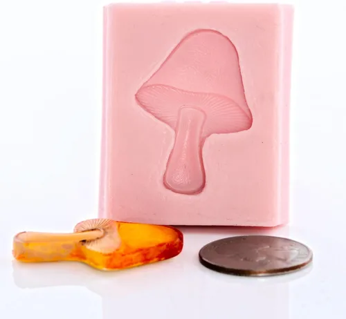 Vista 6 de Tiny Mushroom Flexible Silicone Mold, Fondant, Candy, Chocolate, Food Safe, Polymer Clay, Resin Mold, Epoxy and so much more