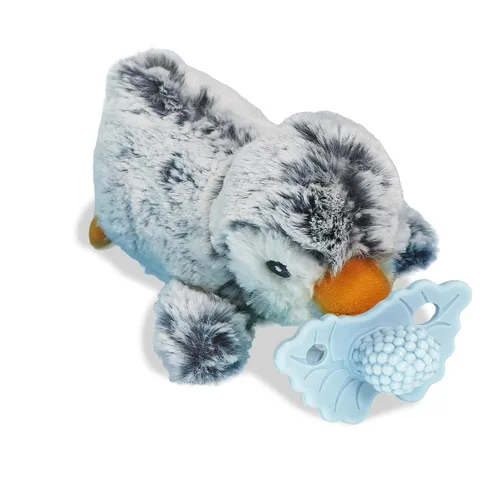 Vista 11 de RaZbaby Oso RaZbuddy con chupete de alivio de dentición RaZberry – Alivio para encías adoloridas con textura inspirada en la naturaleza, mordedor