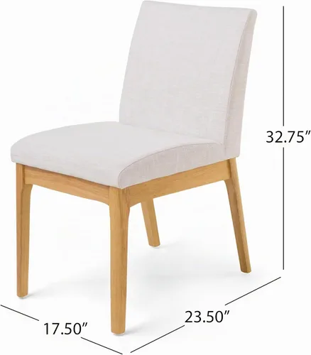 Vista 3 de Christopher Knight Home Benson Mid-Century Modern - Juego de comedor de 7 piezas, color beige claro y roble natural