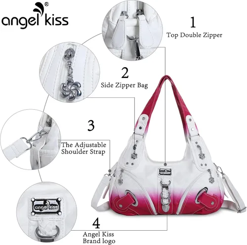 Vista 5 de Angelkiss Hobo Carteras y bolsos para mujeres Bolso de mano para mujeres Carteras grandes Bolsos de hombro diarios Purses, handbags, Handbag, Women