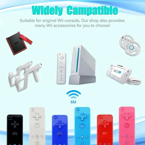 Vista 5 de Control remoto Motion Plus compatible con Wii, TechKen integrado 2 en 1 con mando a distancia de movimiento con funda de silicona compatible