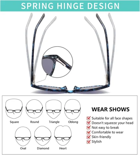 Vista 4 de Amorays Lentes de sol progresivos de lectura multienfoque para mujer, protección UV, parte superior multifocal, lectores solares trifocales