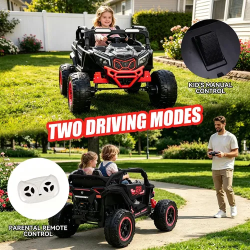 Vista 4 de 24V Ride on Toys for Kids, 2 Seater Electric Car w/Remote Control, 4 Wheel Suspension, Max 5 MPH, Slow Start, 2X200W, Bluetooth, Music, LED Light