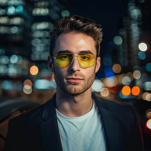Vista 3 de FEISEDY Gafas de sol fotocromáticas polarizadas aviador hombres mujeres para conducción diurna y nocturna marco de metal B0172