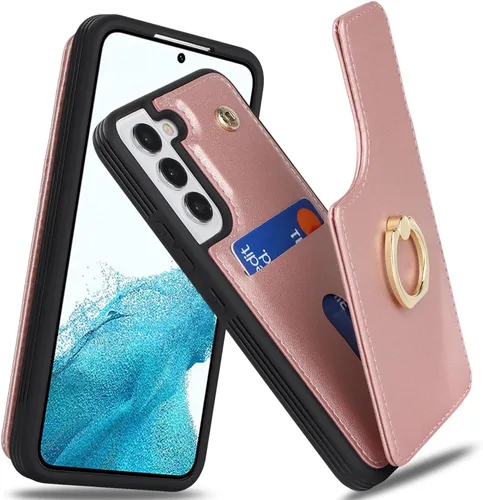 Vista 9 de Lipvina Funda para Samsung Galaxy A03s con tarjetero, Galaxy A03s Funda tipo cartera para mujer, tarjetero de crédito, soporte de anillo, fundas