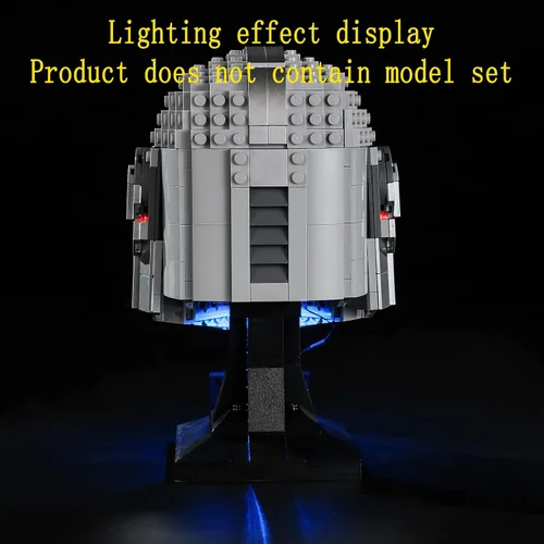 Vista 5 de GEAMENT Kit de luz LED compatible con el casco LEGO The Mandalorian, juego de iluminación para modelo de construcción 75328