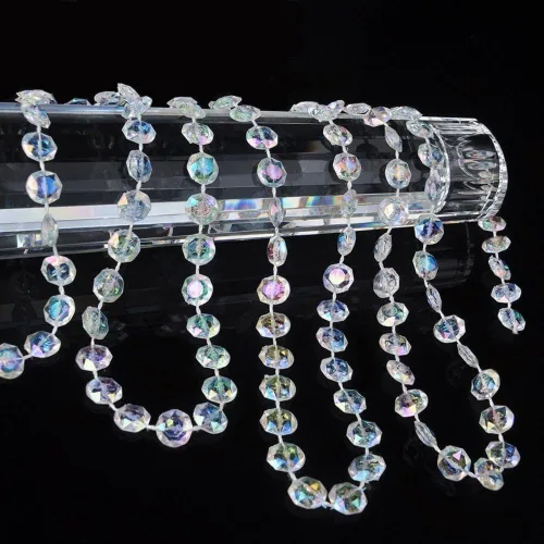 Vista 4 de KUPOO, carrete de abalorios transparentes símil cristal para decoración de bodas, de 99 pies