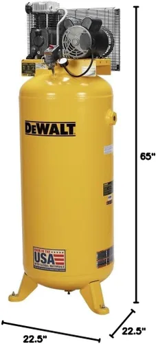 Vista 10 de DEWALT Compresor de aire vertical de 60 galones, estacionario, 3.7 HP, 175 PSI máximo, lubricado con aceite, tanque ASME, rendimiento de grado