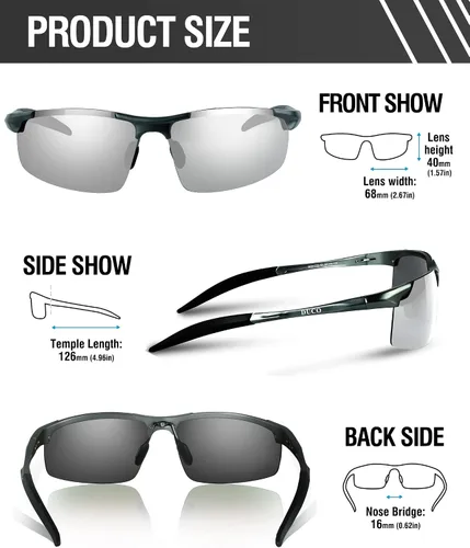 Vista 71 de Duco - Gafas de sol deportivas polarizadas para hombre con protección UV 8177s