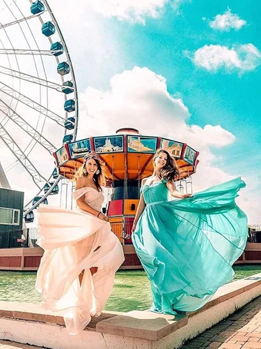 Vista 5 de BTgirl Vestidos de dama de honor con hombros descubiertos para mujer con abertura en línea A vestidos de noche formales largos Azul