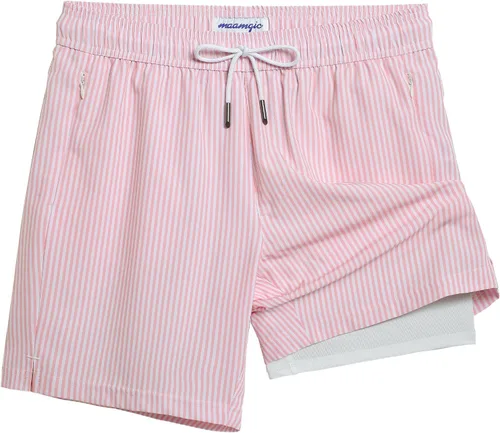 Vista 21 de maamgic Traje de Baño para Hombre 2 en 1, Pantalones Cortos de Natación de 17.8 cm para Hombre, Trajes de Baño, Pantalones Cortos de Tabla