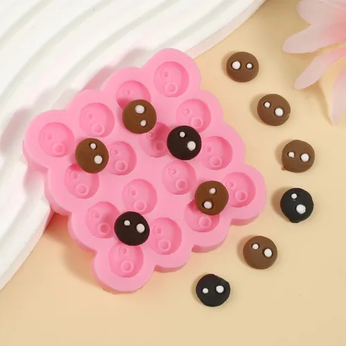 Vista 5 de 1 molde para fondant de accesorios de ojo de castor, lindo molde de silicona de chocolate para ojos, para decoración de pasteles de fiesta