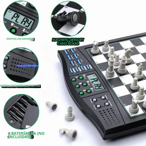 Vista 6 de Tablero de ajedrez electrónico Talking Chess Academy, tablero de ajedrez inteligente con sistema de enseñanza de voz, juego de ajedrez
