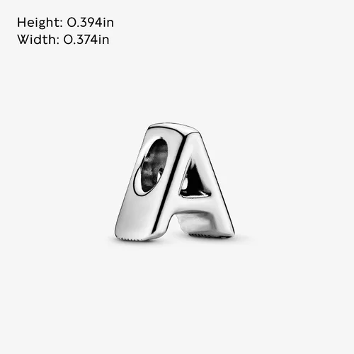 Vista 5 de Pandora Jewelry Letter Alphabet Charm - Beautiful Charm Letter for Pandora Charm Bracelets - Silver