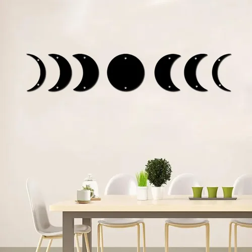 Vista 4 de Letrero de metal de fase lunar, decoración del hogar, arte de pared de fases lunares, decoración de pared de fase lunar, letreros de metal