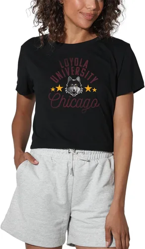 Vista 54 de Colección oficial de camisetas con diseño de mascota desgastada para mujer, color negro Grizzlies del estado de Adams
