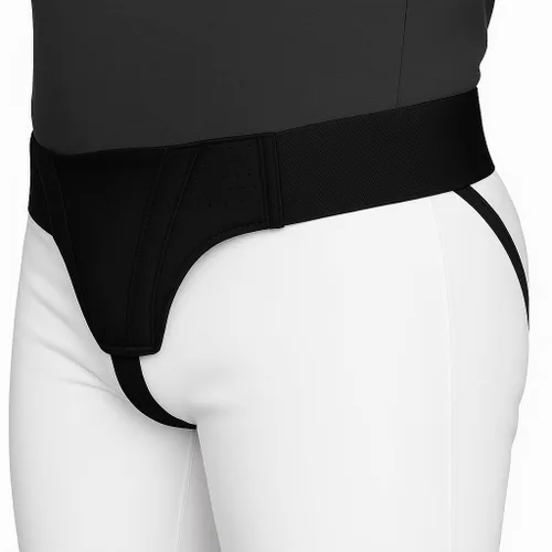 Vista 3 de Cinturón de refuerzo negro cómodo con almohadillas de compresión para hombres (talla S)