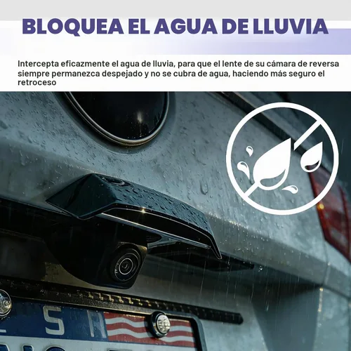 Vista 3 de Protector de lluvia para cámara de respaldo de automóvil, cámara de respaldo más ancha y larga para proteger la lluvia del automóvil, para bloquear