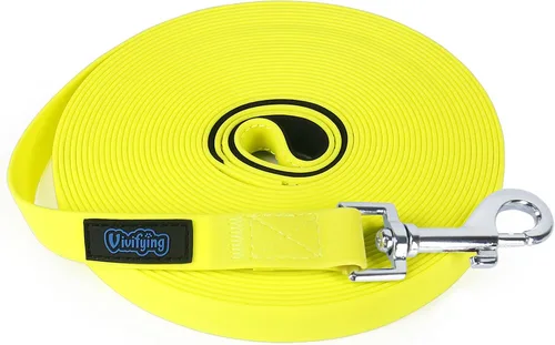 Vista 10 de Vivifying Correa impermeable para perro, correa de entrenamiento para perros de 20 pies, correa duradera con revestimiento de PVC, correa larga