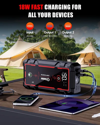 Vista 4 de Jump Starter Battery Jumper Starter Portable Jump Box para batería de coche