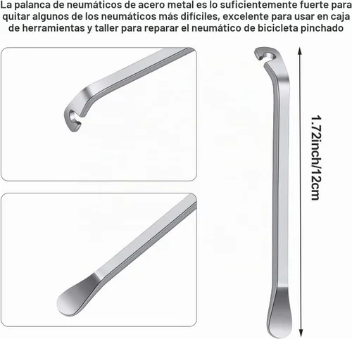 Vista 2 de 5 piezas de llave de radios de bicicleta herramienta de radios para bicicleta con palanca de neumático de 1 pieza Kit correcto de llanta