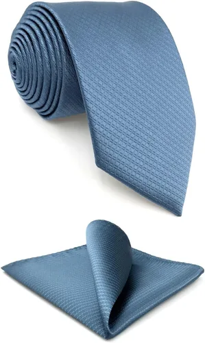 Vista 38 de S&W SHLAX&WING Conjunto de corbata de color sólido y pañuelo de bolsillo para hombre