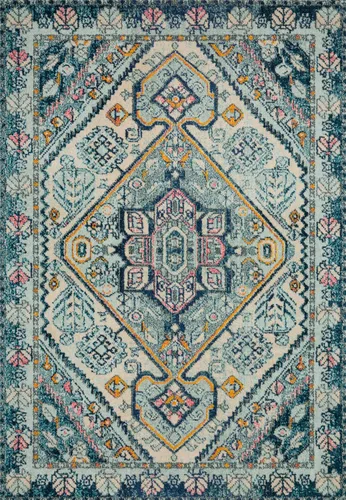 Vista 4 de Loloi II Nadia NN NN-02 aprox. Alfombra decorativa de cocina color marfil / blanco de 3 x 5, contemporánea, clásica, colorida Marfil / Fiesta.